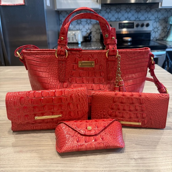 Brahmin Handbags - Brahmin‎ Mini Asher Tulip Melbourne Embossed Leather Satchel Plus Wallets & Case